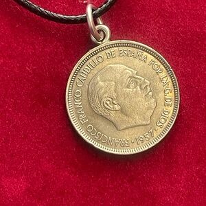 Spain coin pendant necklace